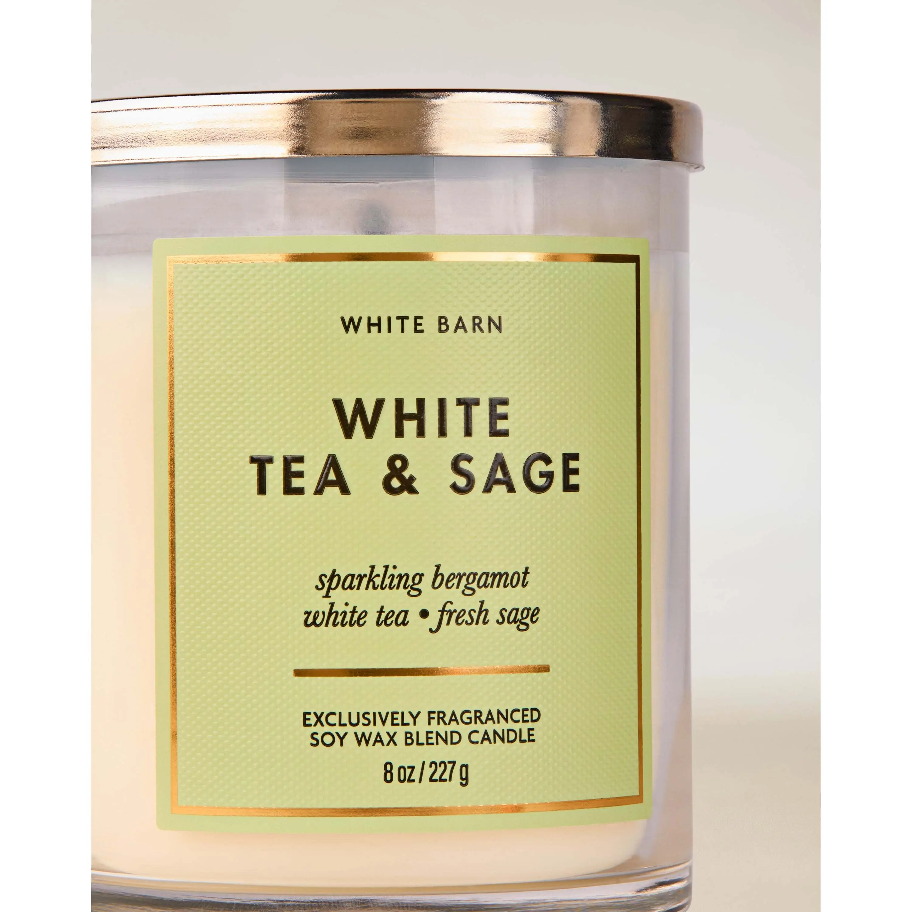 White Tea & Sage Single Wick Candle - Image 2