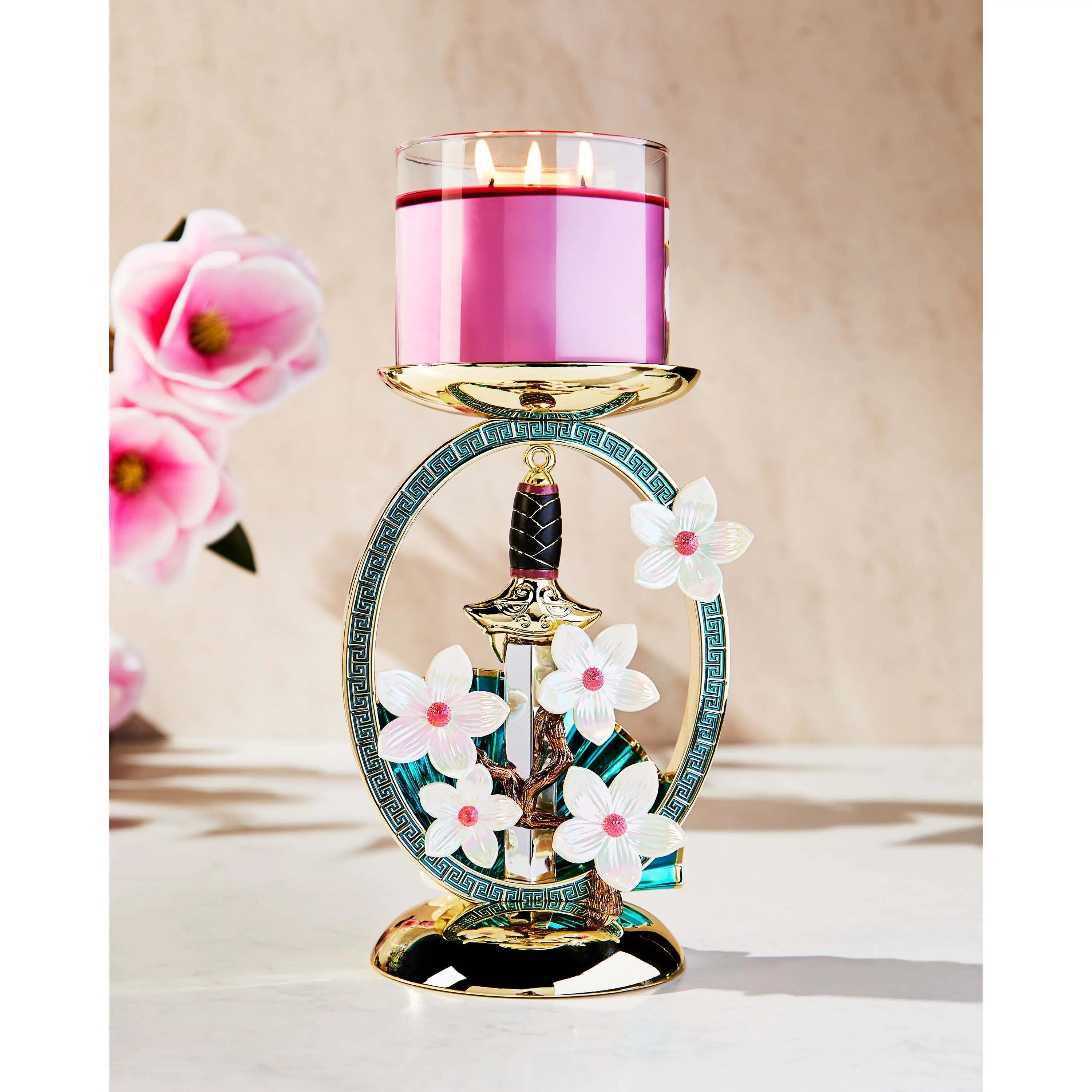 Mulan Pedestal 3-Wick Candle Holder - Image 2