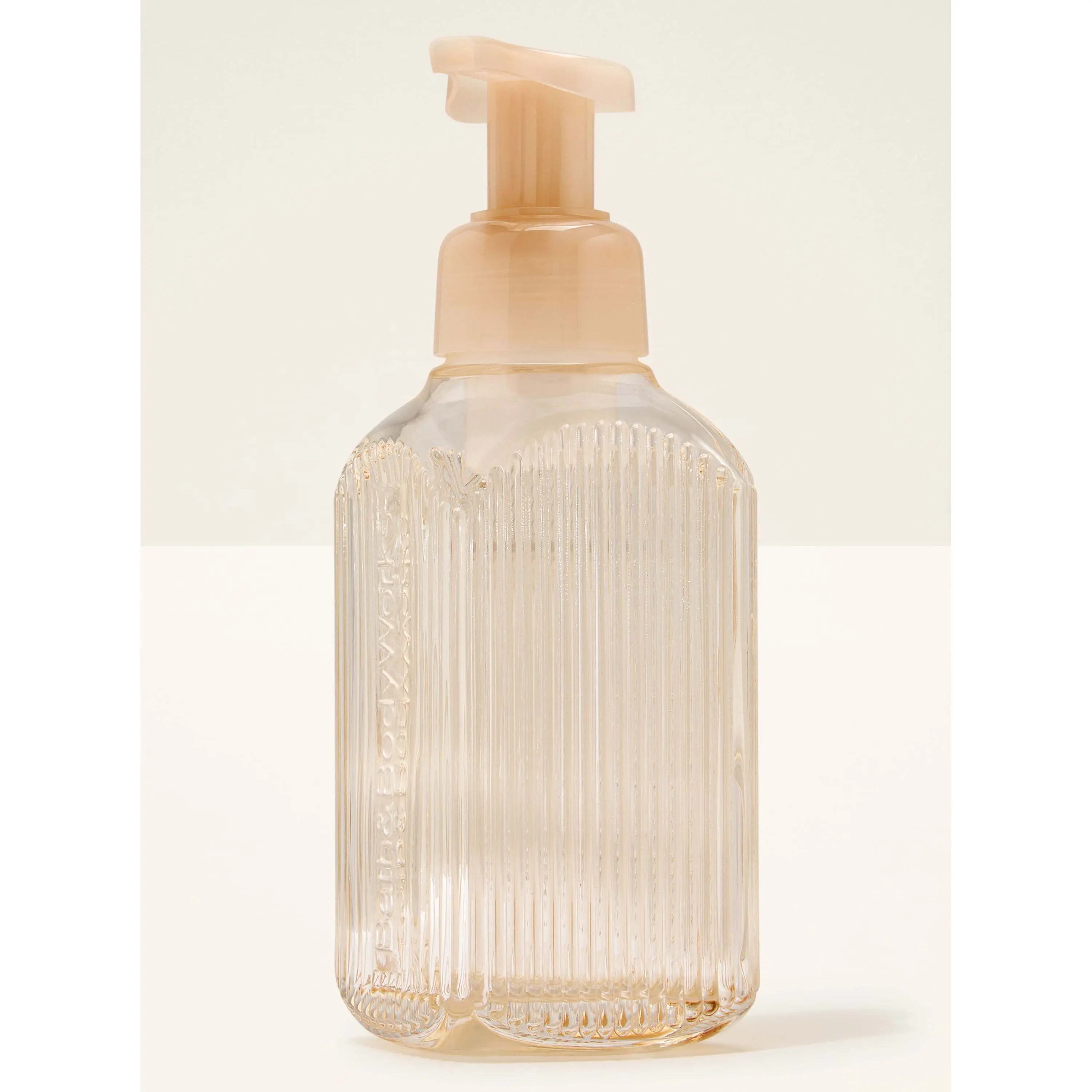 Cream Vertical Lines Gentle & Clean Foaming Hand Soap Dispenser