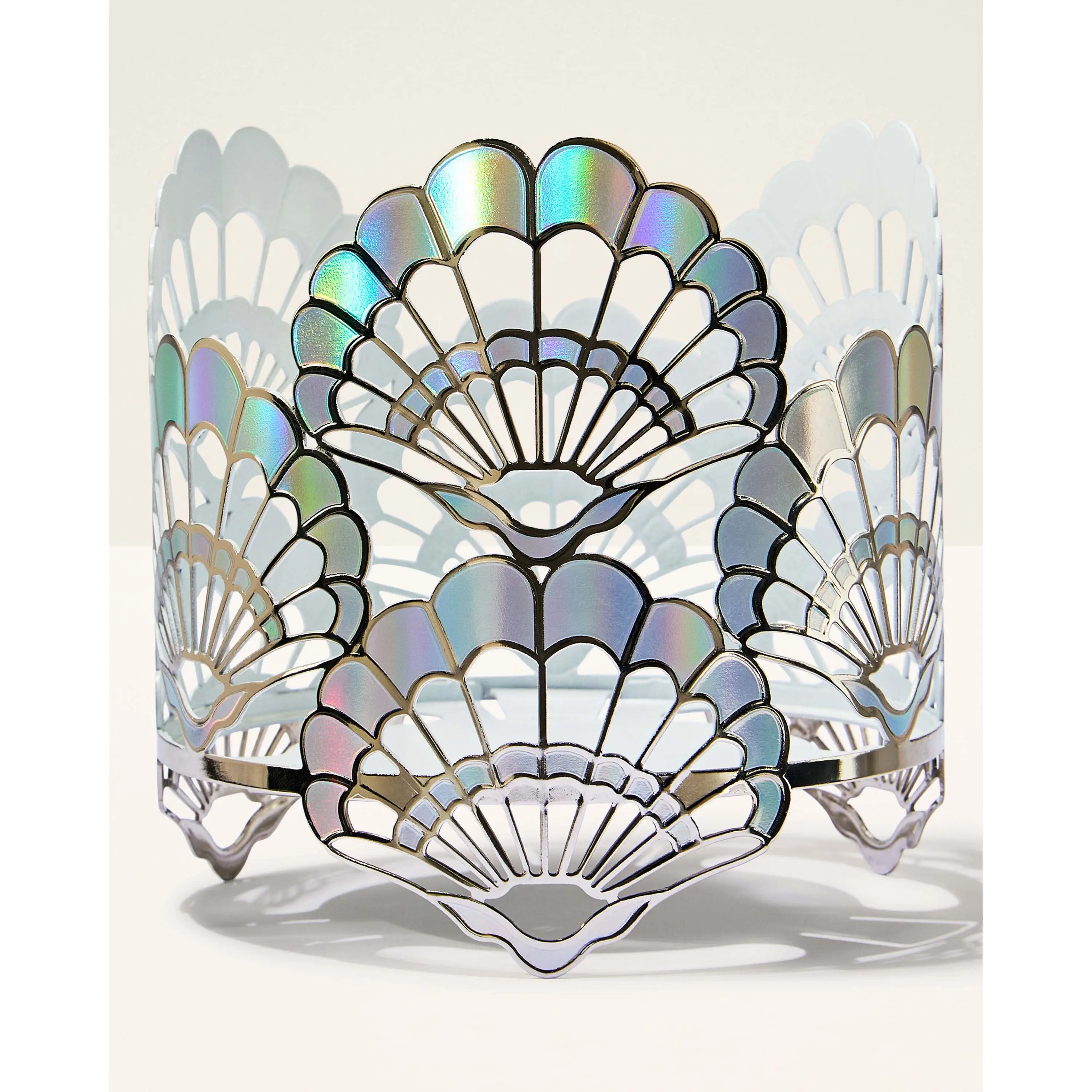 Opalescent Seashells 3-Wick Candle Holder