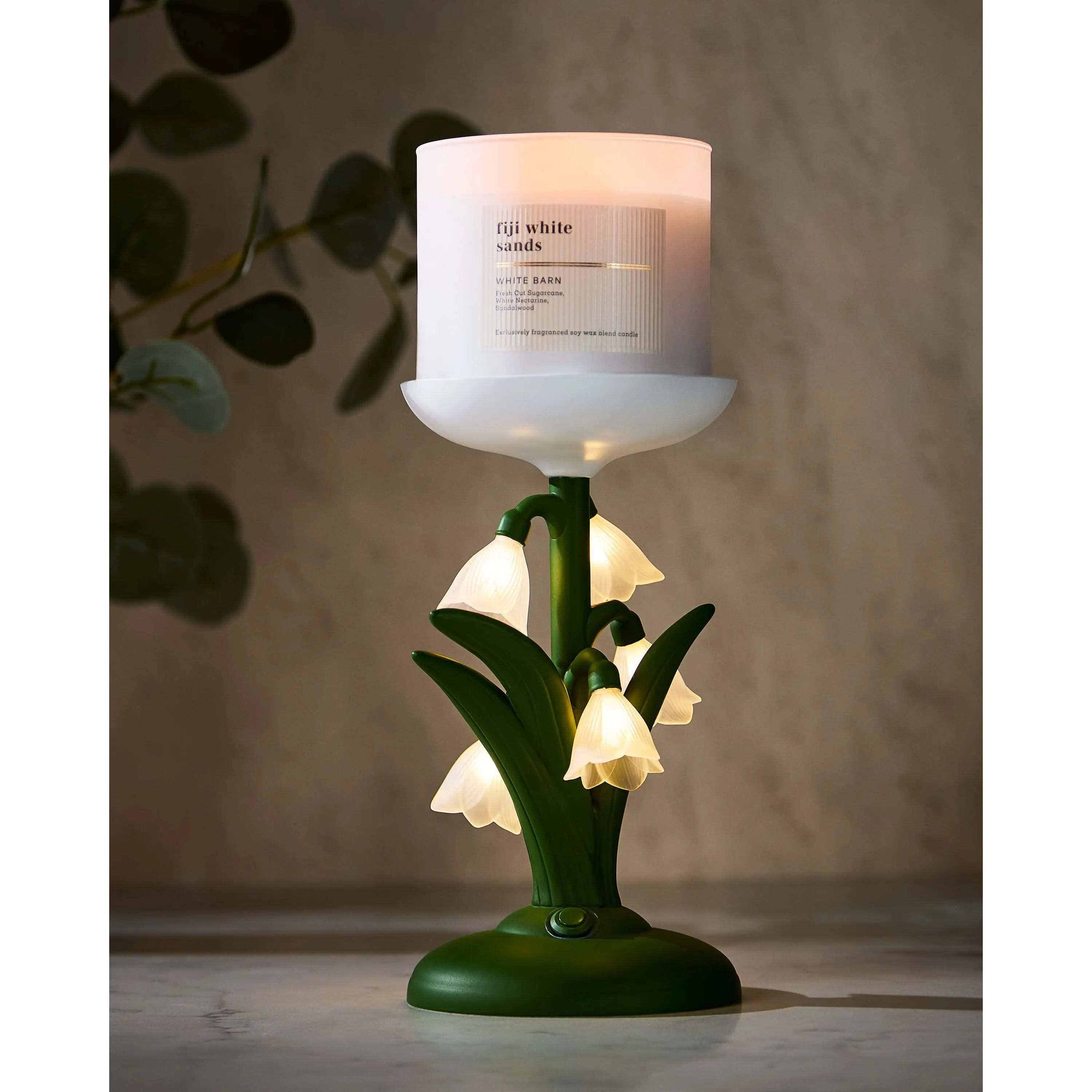 Snowdrop Dream Light-Up Pedestal 3-Wick Candle Holder - Image 5